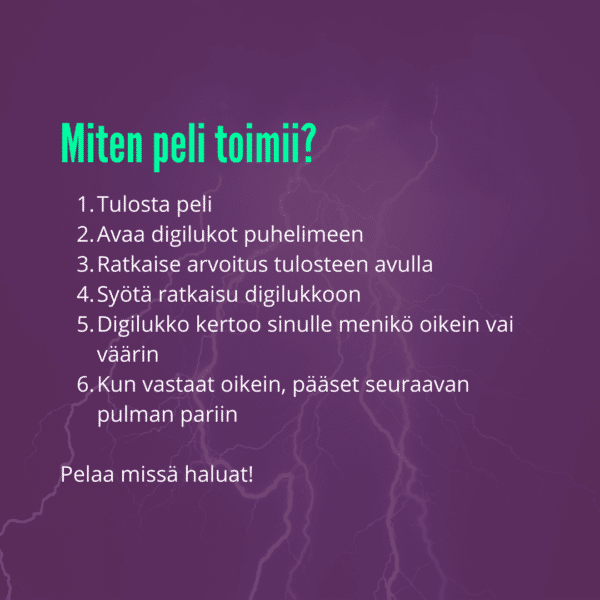 ohjeet pelin pelaamiseen