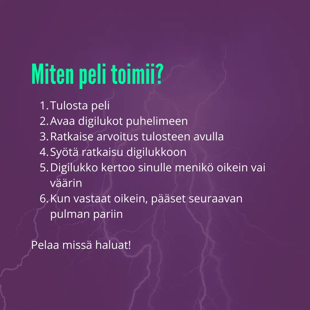 ohjeet pelin pelaamiseen